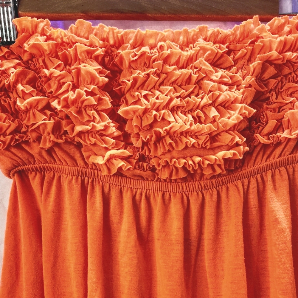 Summer Swimsuit Orange Ruffled Coverup L image 3